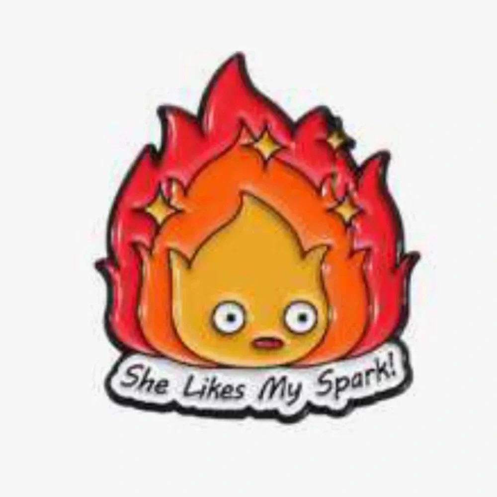 1 piece multicolor flame fire sprite enamel pin brooch backpack clothes
